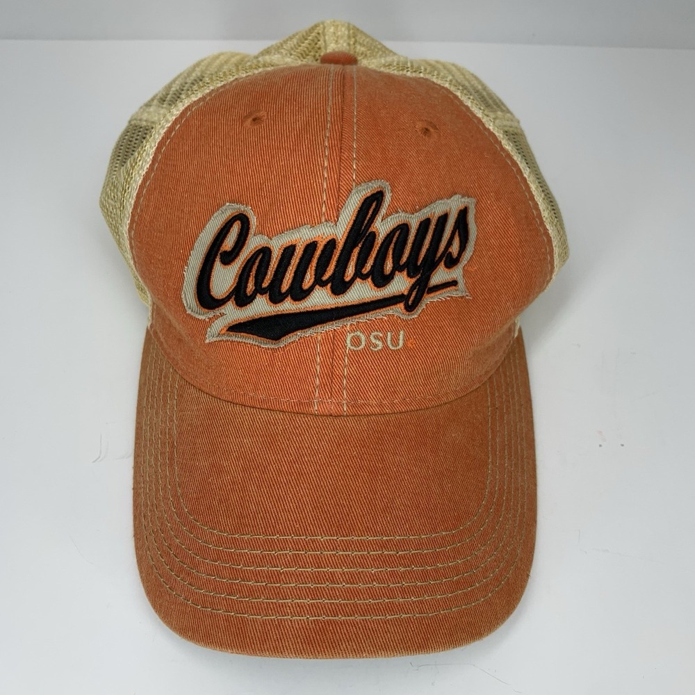 Cowboys OSU Hat Oklahoma State Orange Mesh Legacy Snapback Script Baseball Cap